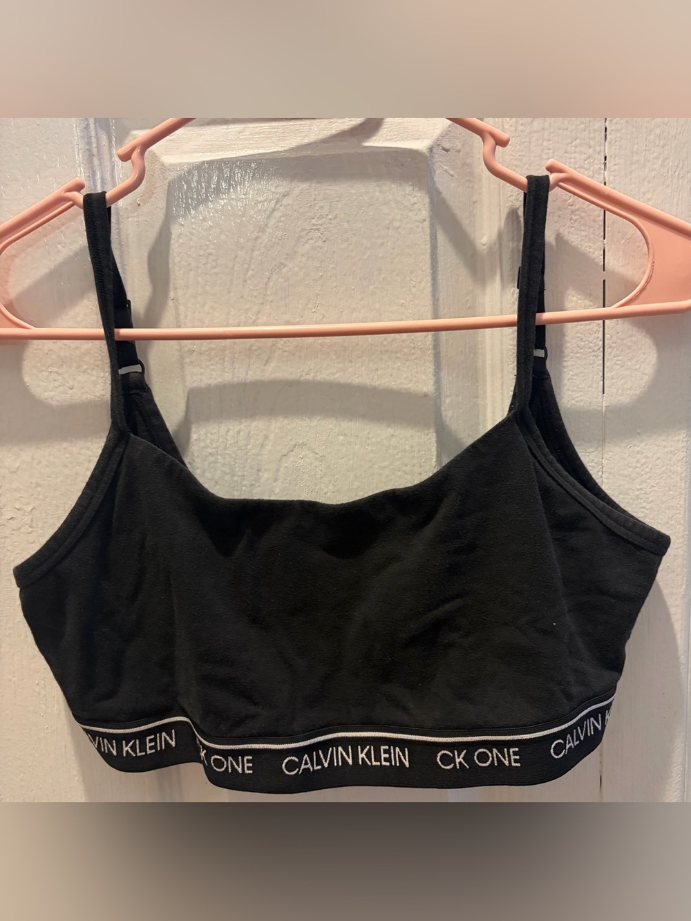 Calvin Klein Black CK One Logo Elastic Bralette